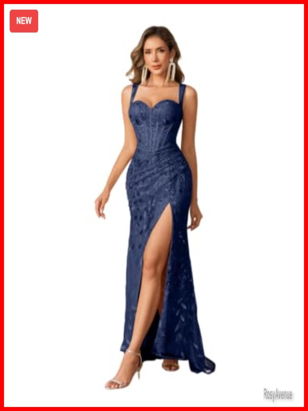 Sequin Tulle Prom Dress Sleeveless V-Neck Bodycon Formal Evening Gown
